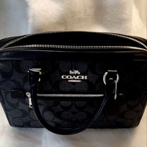 Coach Rowan Satchel In Signature Canvas Black